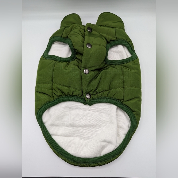 Small green winter dog jacket - Picture 2 of 7